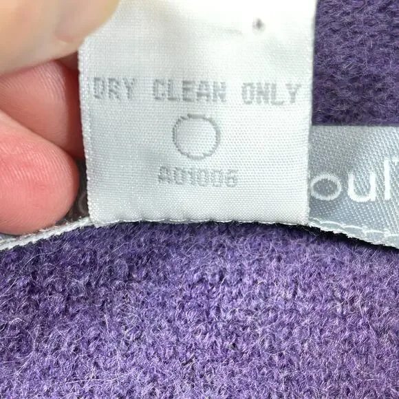 Womens 1X 100% Wool Cardigan Sweater Modern Soul Button Purple Australia - Picture 6 of 8